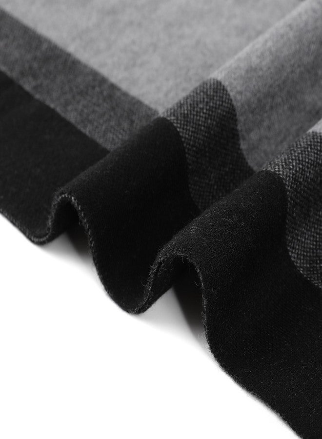 Mukidom Winter Scarf for Men, Mens Merino Wool Black and Grey Scarf Thick Warm Soft Scarves Cashmere Feel with Gift Box Business Casual - Image 5